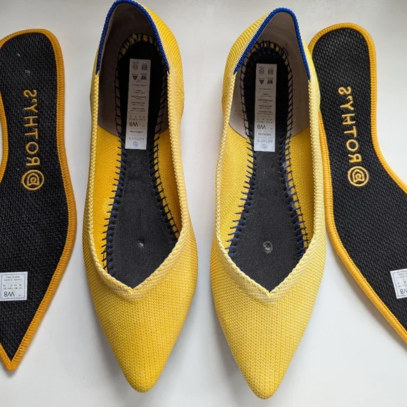 Rothy’s The Point Sunshine Yellow Flats 8 Woman’s - Picture 2 of 7